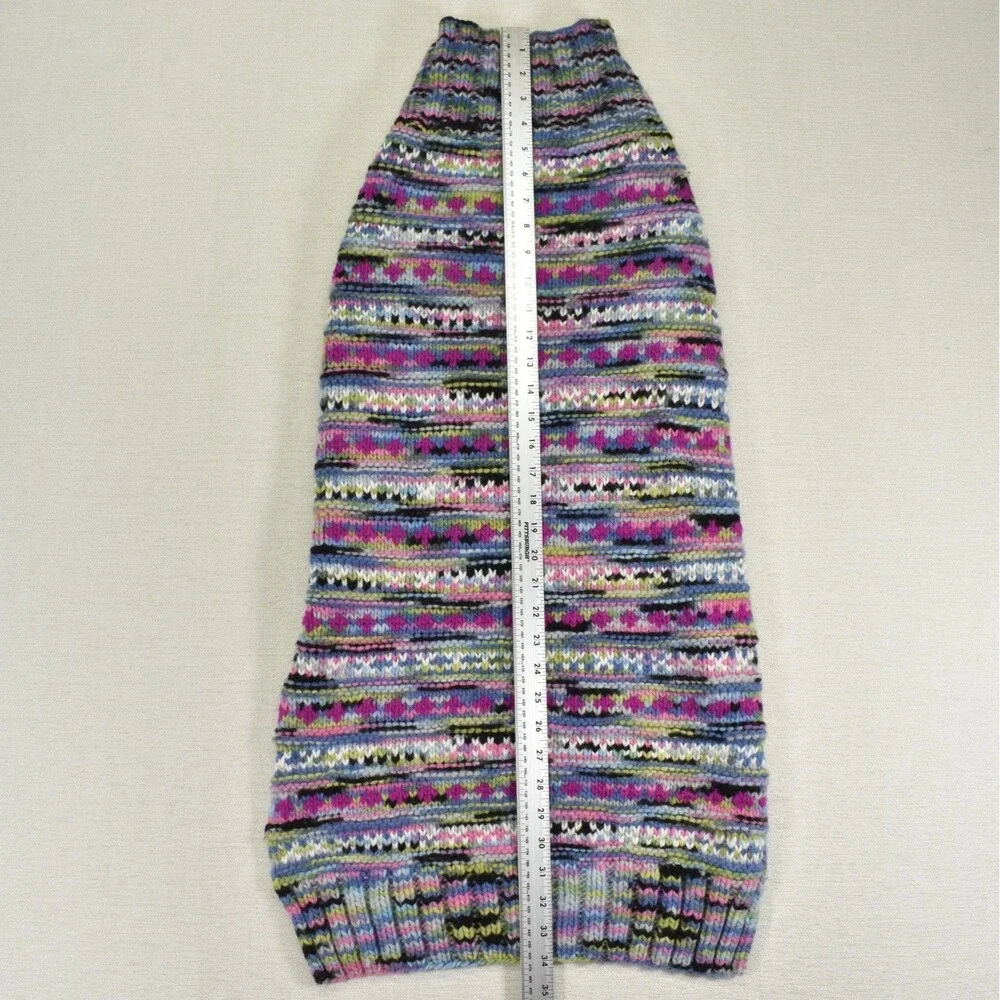 Handmade Crochet Dog Sweater XL/XXL Multicolor Knit Striped Warm Pet Clothes